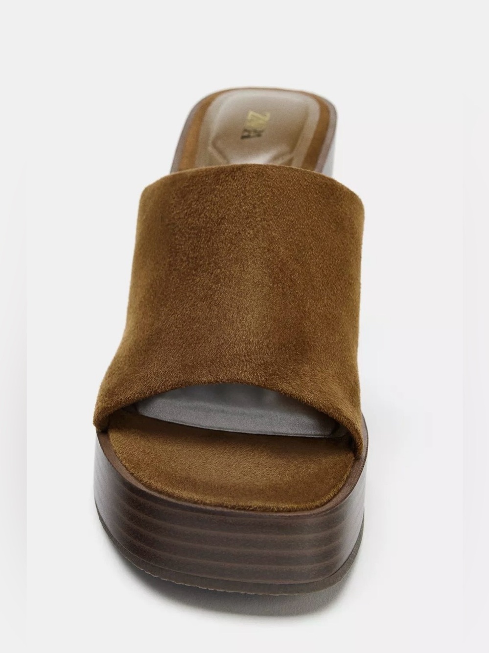 Zara suede platform wedge sandals -brown - Picture 6 of 7